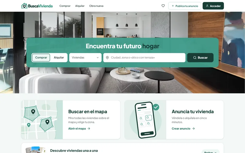 BuscaVivienda, portal inmobiliario desarrollado a medida.